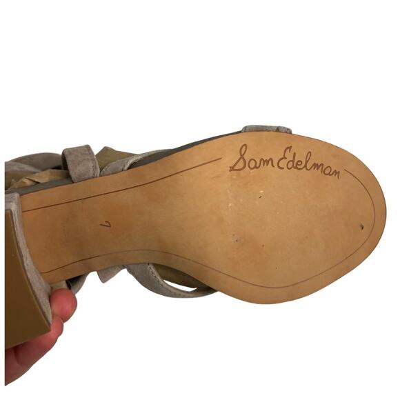 Sam Edelman Sheri Block Heel Lace Up Open Toe Sandals Size 7 - Picture 5 of 6